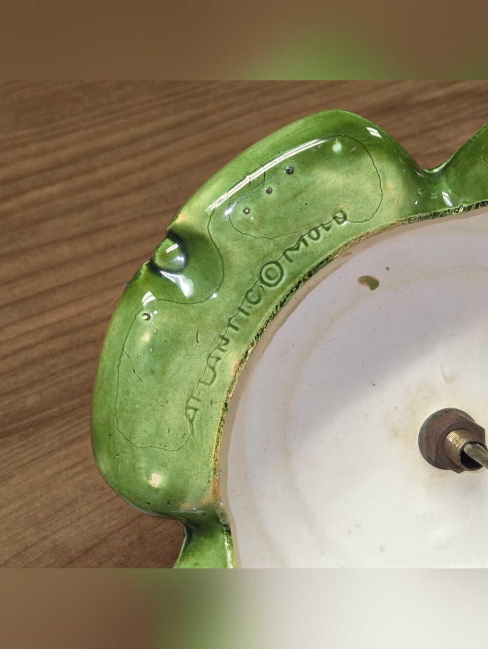 Vintage Ceramic Christmas Tree Base Lighted Atlantic Mold Green WORKS - Picture 4 of 10